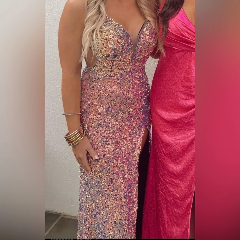 my kim collection size 6 sequin gown. worn once - Picture 2 of 2